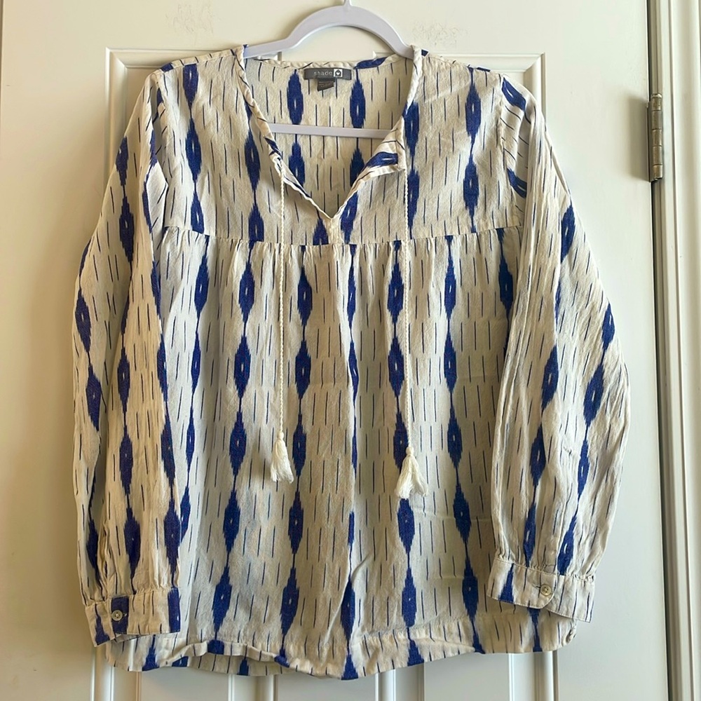 Shade Tassel Tie Long Sleeve Sz L